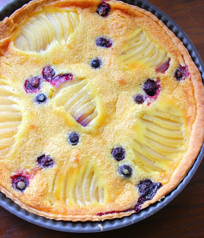 Tarte poires myrtilles
