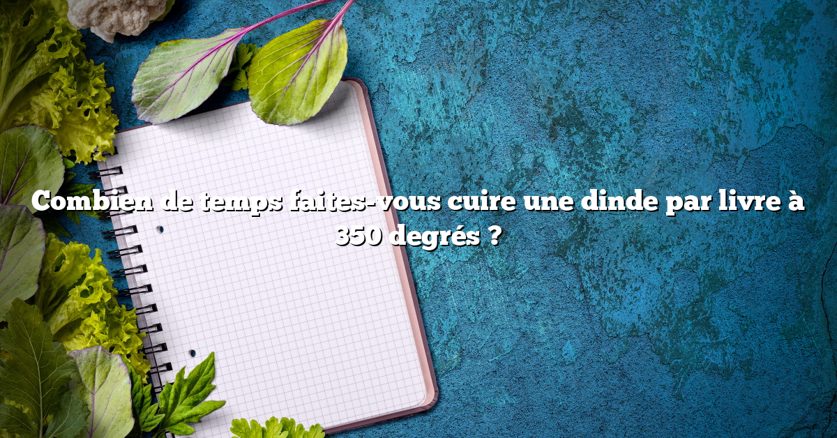 Combien de temps faites-vous cuire une dinde par livre à 350 degrés ? Combien de temps faites-vous cuire une dinde par livre à 350 degrés ?