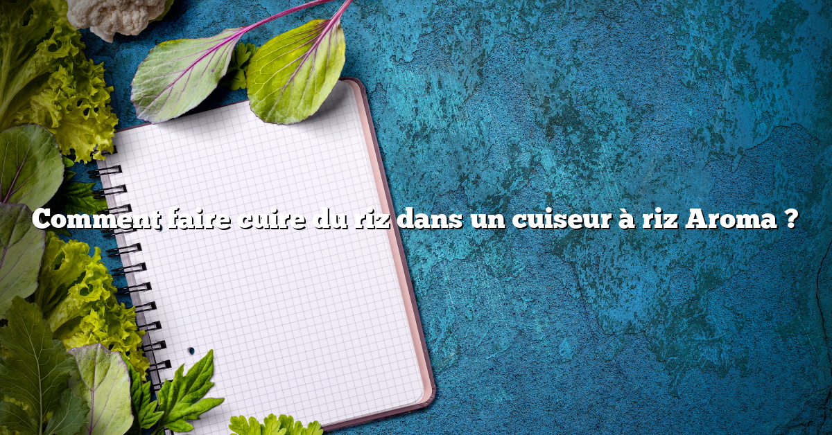 Comment faire cuire du riz dans un cuiseur à riz Aroma ?