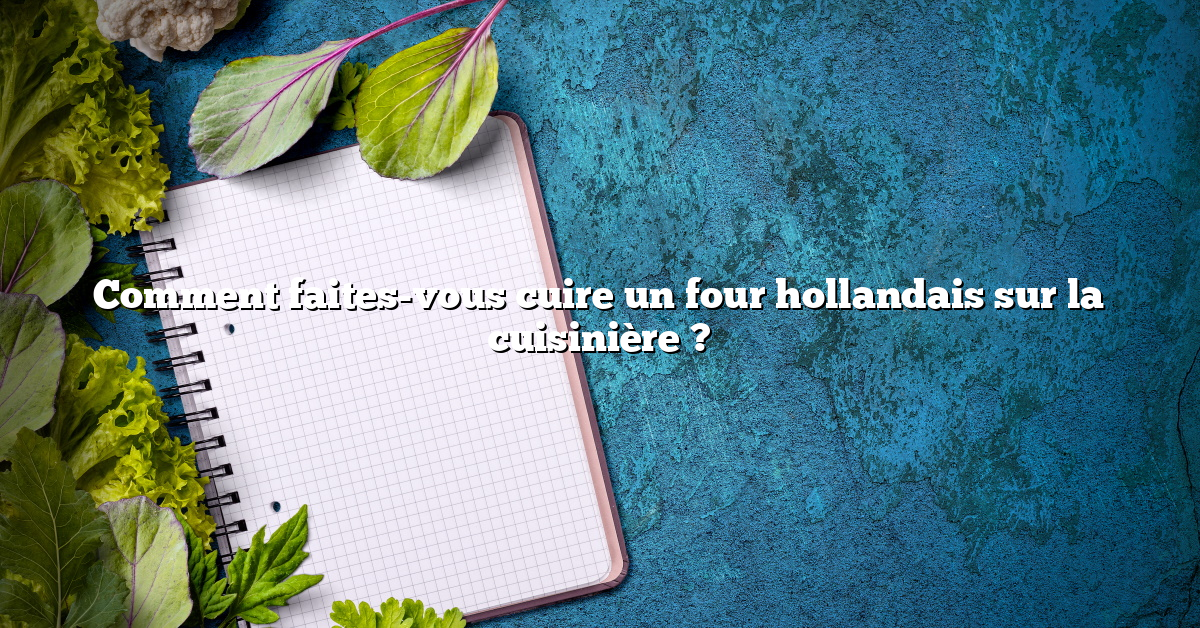 Comment faites-vous cuire un four hollandais sur la cuisinière ?