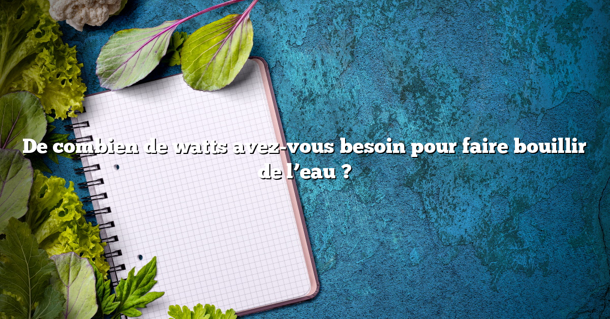 De combien de watts avez-vous besoin pour faire bouillir de l’eau ?