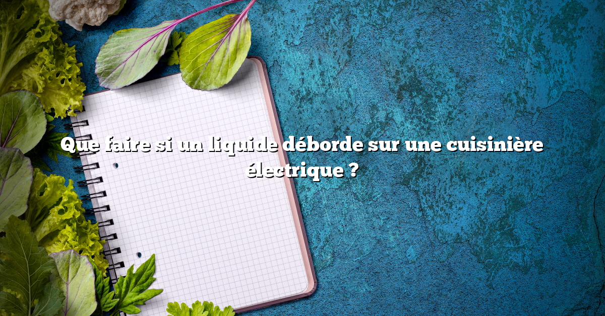 Que faire si un liquide déborde sur une cuisinière électrique ? Que faire si un liquide déborde sur une cuisinière électrique ?